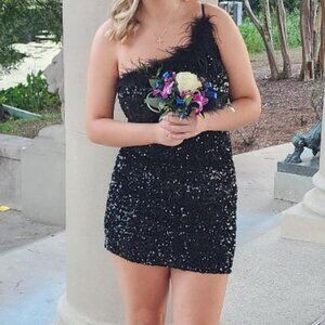 Black Sequin Homecoming Dress
